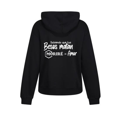 Conjunto | Sudadera Pants | Color Negro | Sabiendo que tus besos matan moriré de amor | Natali