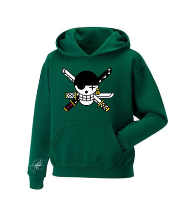 Sudadera Ánime | Verde | Zoro | Logo Zoro