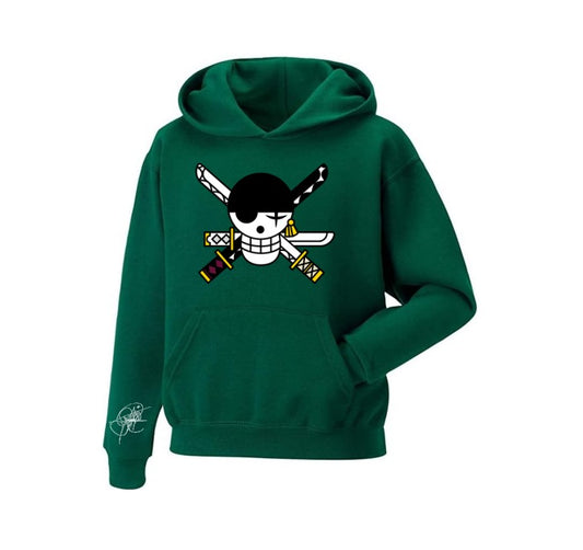 Sudadera Ánime | Verde | Zoro | Logo Zoro