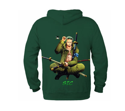 Sudadera Ánime | Verde | Zoro | Logo Zoro
