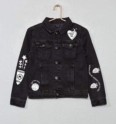 Chaqueta de lona  | Morat | Animados | Negro | Figuritas | Dama