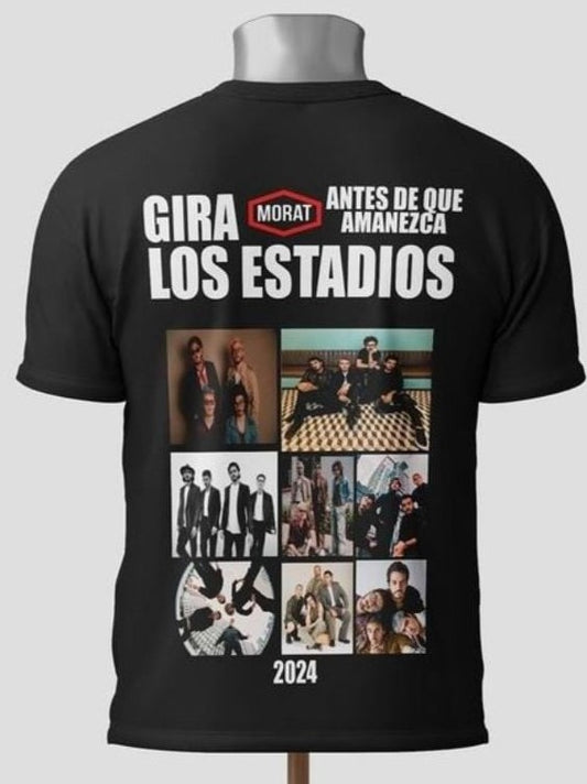 Playera Morat | Negra | Collage Gira los estadios | 2024