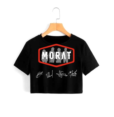 Playera Morat | Negra | Crop Top | Firmas