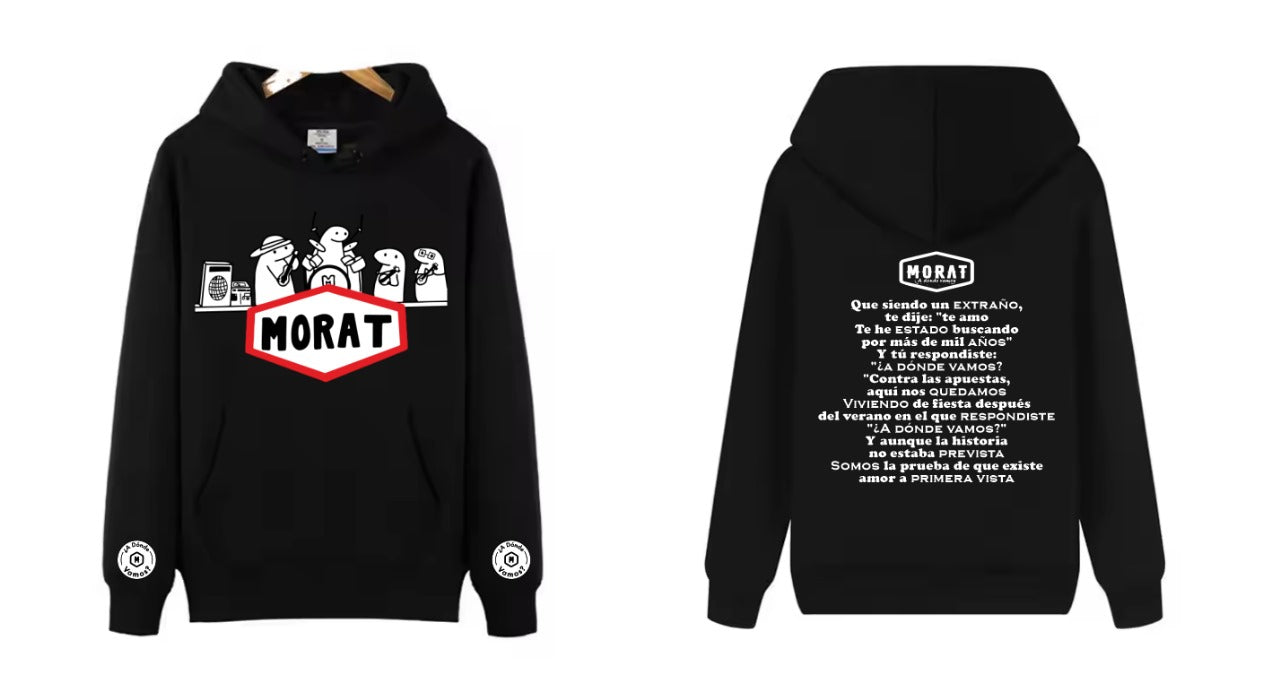 Sudadera Morat Negra| A dónde vamos | Frase canción