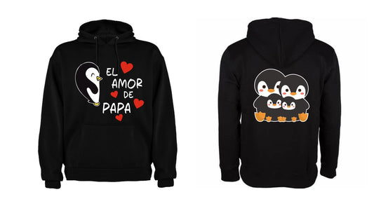 Sudadera personalizada| Negra| Pinguinos | Papá