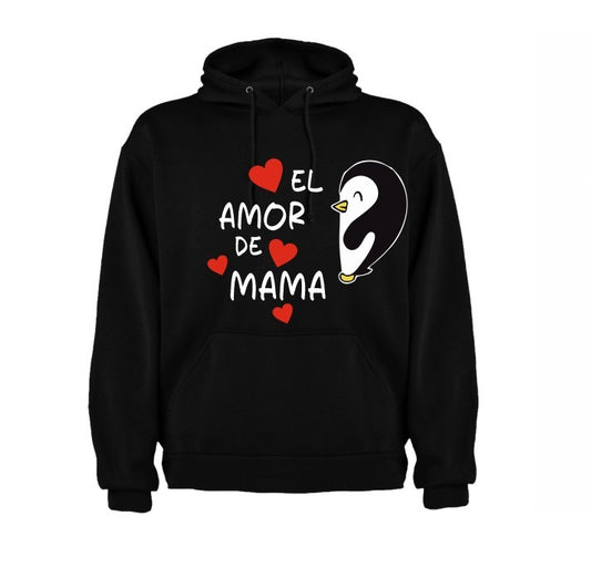 Sudadera personalizada| Negra| Pinguinos | Mamá