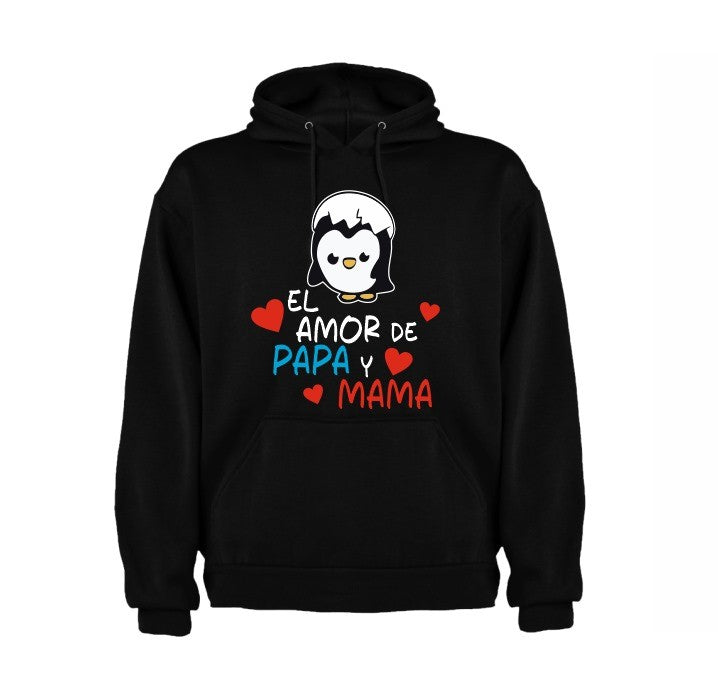 Sudadera personalizada| Negra| Pinguinos | Hijos