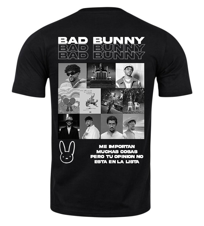 Playera Negra| Bad Bunny| Collage