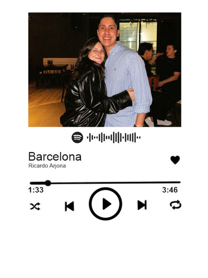 Cuadro Acrílico Spotify | pareja | Barcelona | Ricardo Arjona