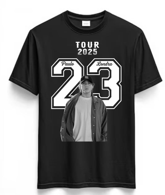 Playera Personalizada | Paulo Londra |Negro| 23 | Tour 2025