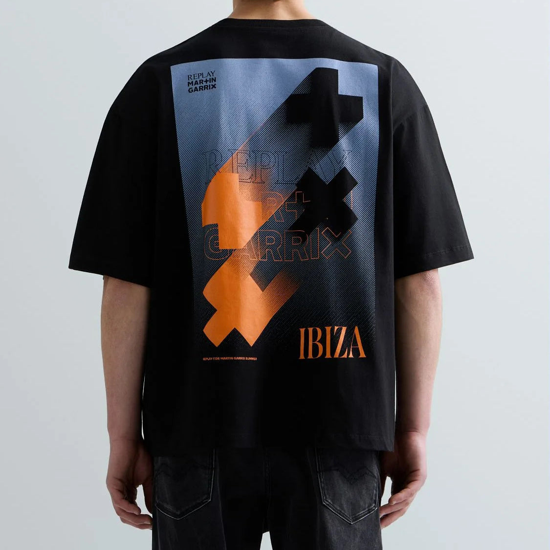 Playera Oversize | Negro  | Martin Garrix | estampado elegante replay