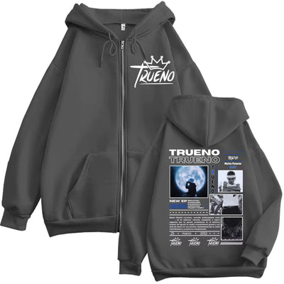 Sudadera con zipper | Negro | Trueno | Album de gira de Rapper