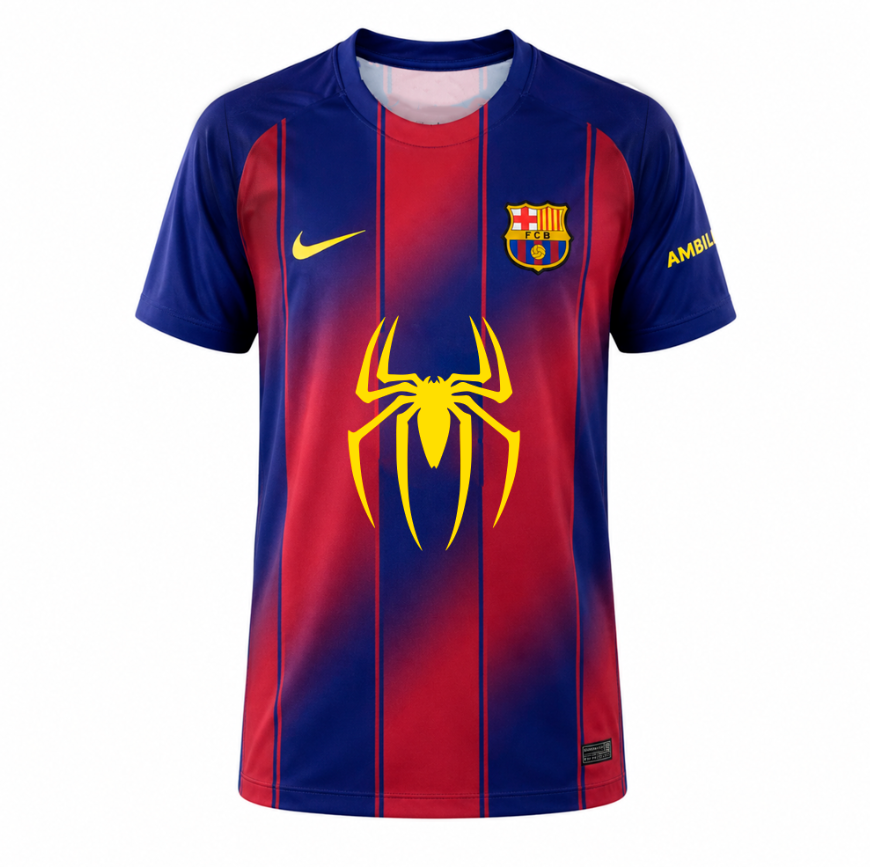Uniforme Deportivo | Camisola Full Sublimación | Barcelona x Spider-Man