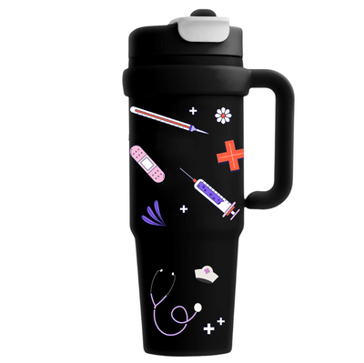 Vasos Térmico 900ml | Negro | Enfermeria | Lic. TELMA