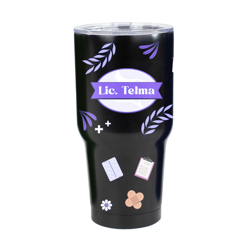 Vasos Térmico 30 oz | Negro | Enfermeria | Lic. TELMA