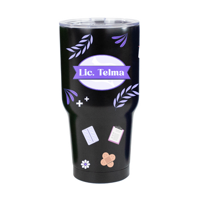 Vasos Térmico 30 oz | Negro | Enfermeria | Lic. TELMA