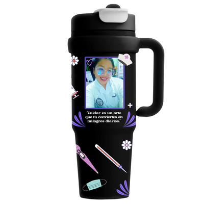 Vasos Térmico 900ml | Negro | Enfermeria | Licda. TELMA | Fotografía
