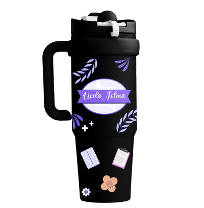 Vasos Térmico 900ml | Negro | Enfermeria | Licda. TELMA | Fotografía