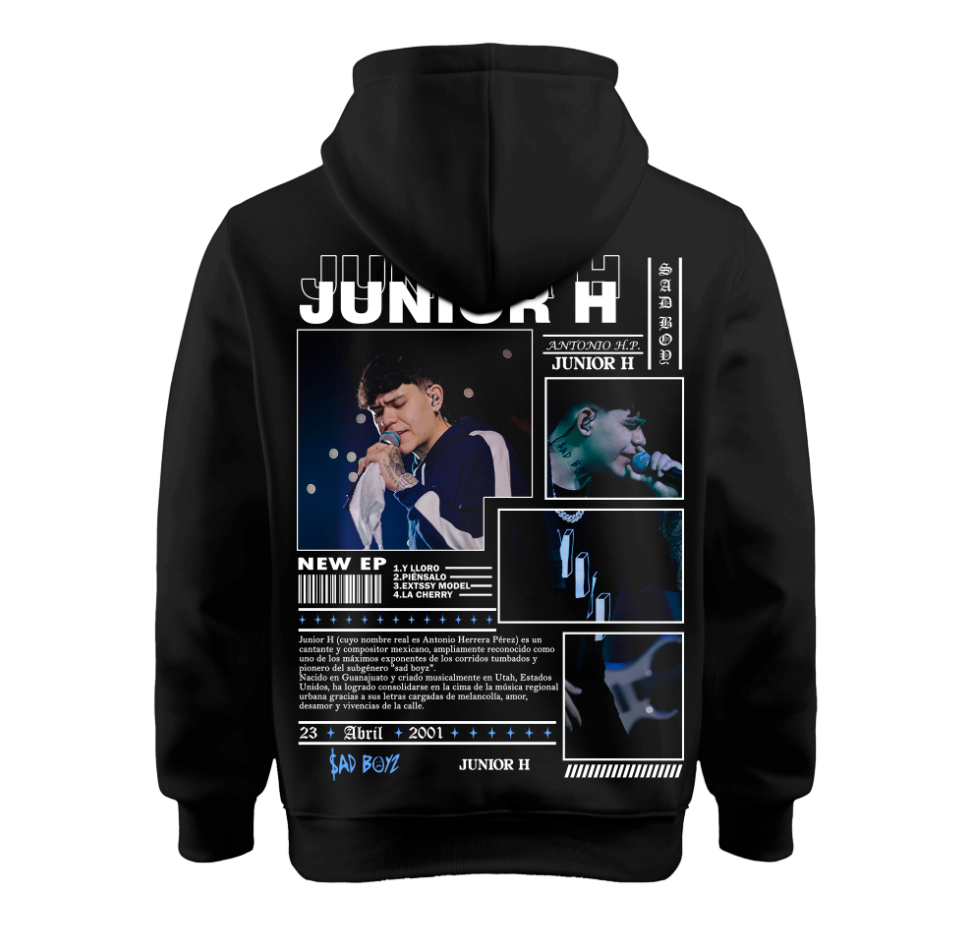 Sudadera Negra | junior H | Sad Boyz | Collage | Biografía 1