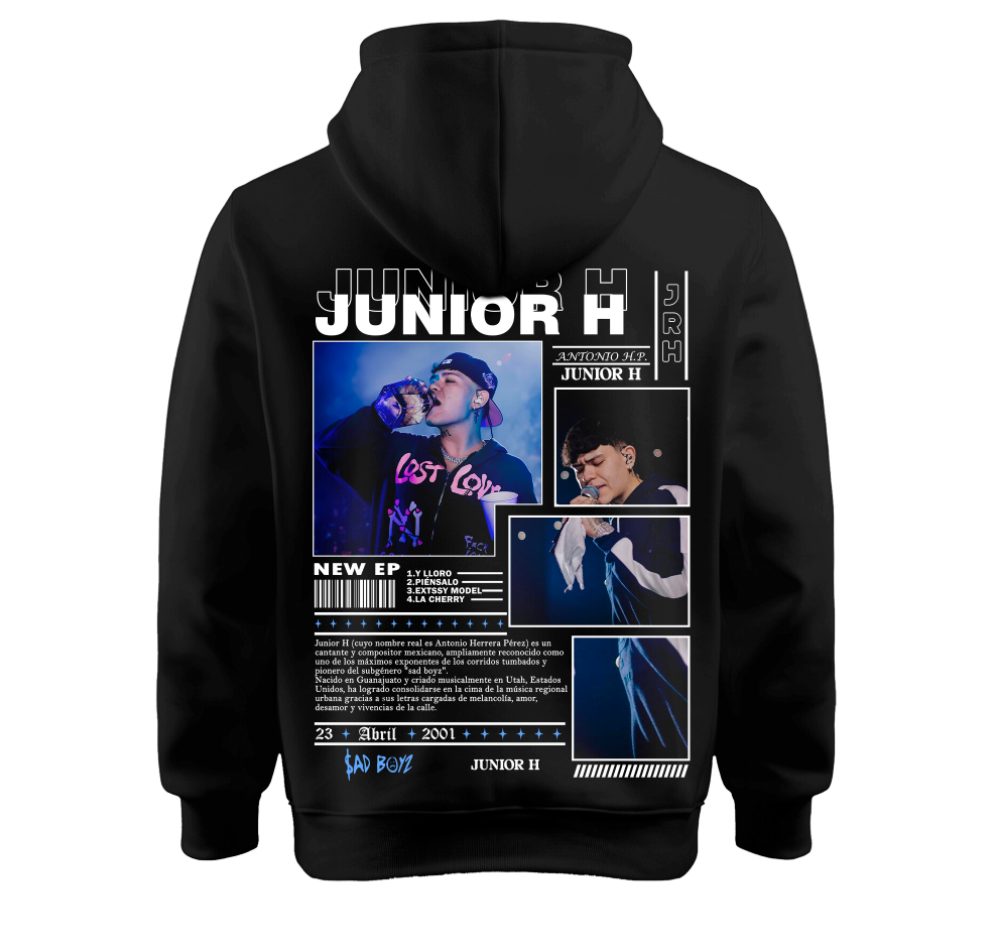 Sudadera Negra | junior H | Sad Boyz | Collage | Biografía