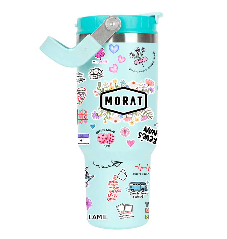 Vasos Térmico 1300ml | Celeste | Morat | Lo mejor de Morat | figuritas Varias
