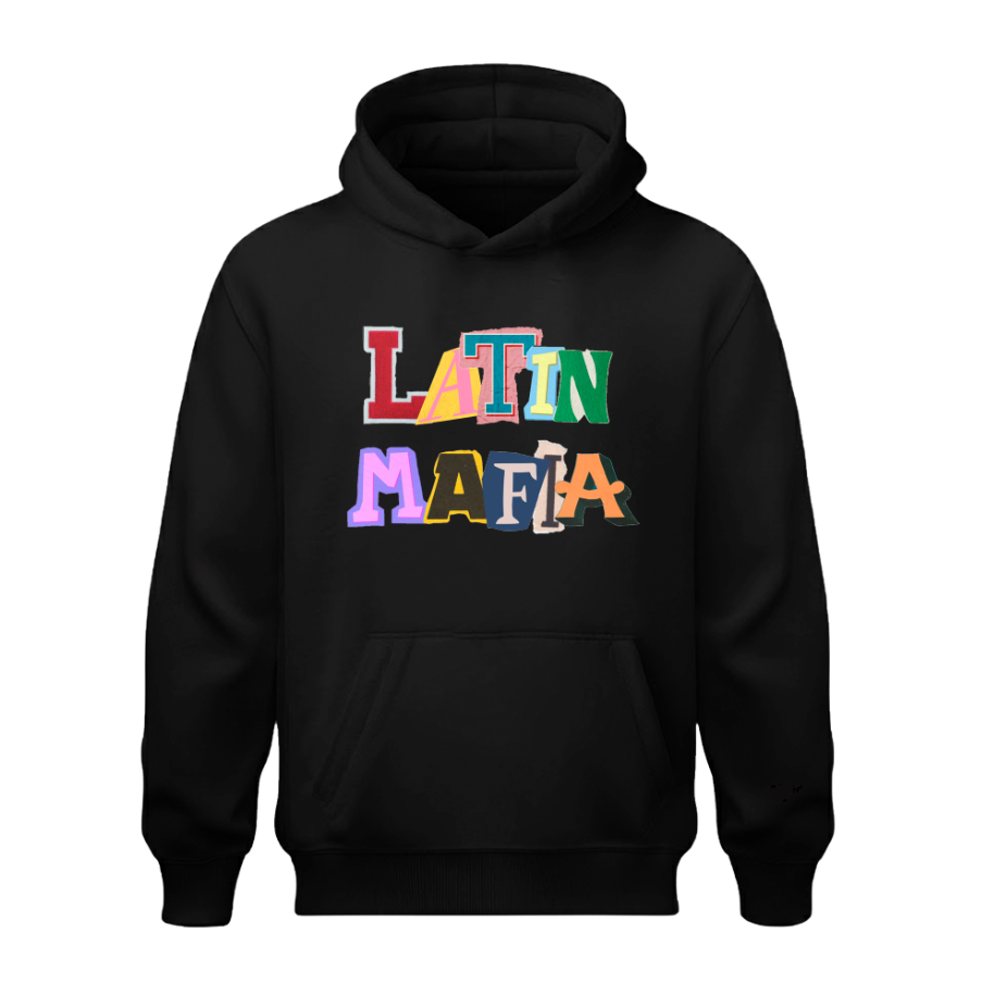 Sudadera Negra | Latin Mafia | Collage Biografia