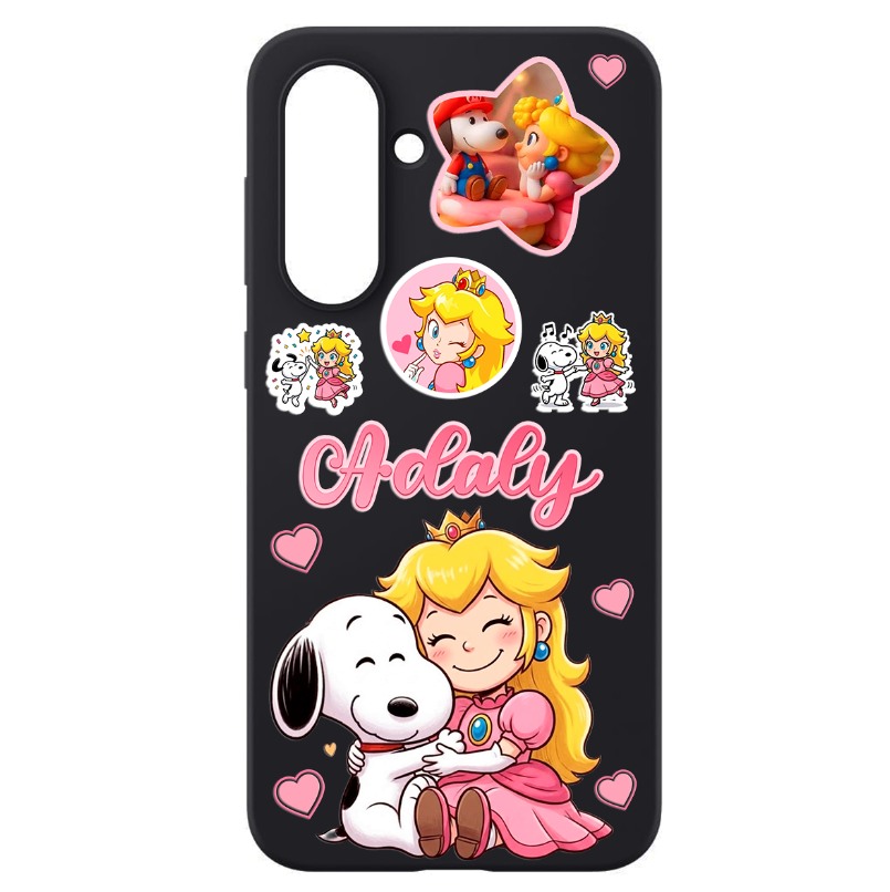 Funda | Negra | Resina Encapsulada | Samsung Galaxy A36 5G | Peach x Snoopy