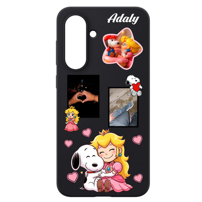 Funda | Negra | Resina Encapsulada | Samsung Galaxy A36 5G | Peach x Snoopy