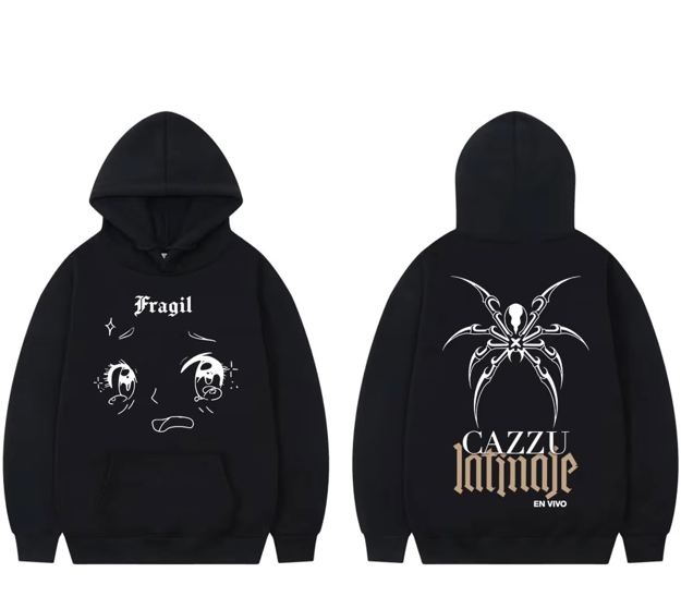 Sudadero | Negro | Cazzu | Latinaje  | diseño gráfico