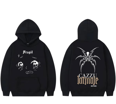 Sudadero | Negro | Cazzu | Latinaje  | diseño gráfico