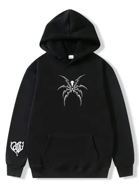 Sudadero | Negro | Cazzu | Latinaje  | Logo Araña