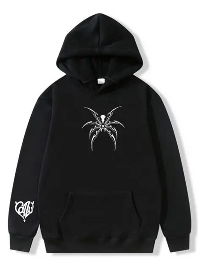 Sudadero | Negro | Cazzu | Latinaje  | Logo Araña