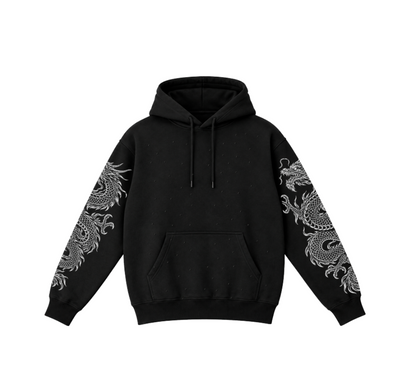 Sudadera | Perlado | Negro | Dragón Chino | Sebastiana
