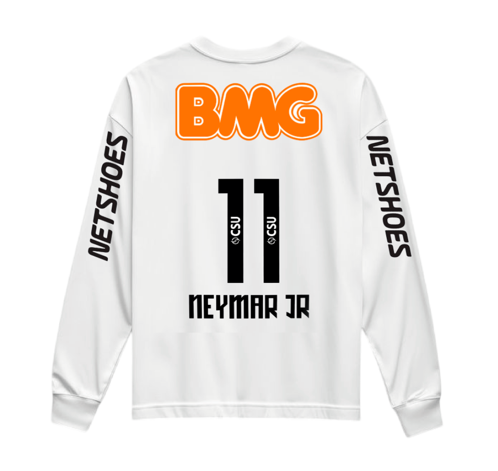 Sudadero | Cuello Redondo | Blanco | Neymar | Santos FC