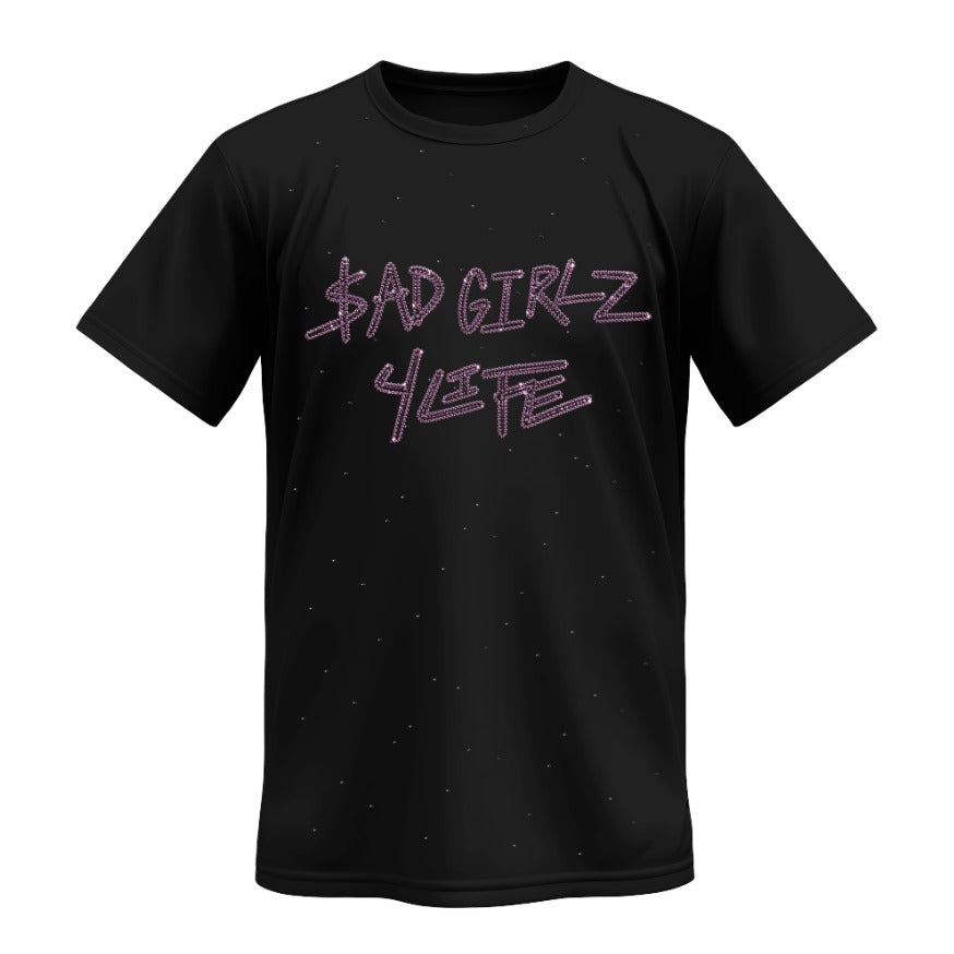 Playera | Negra | Perlado rosado | Junior H | San Girlz 4 Life