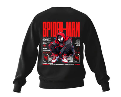 Sudadera | Cuello redondo   | Negro | hombre araña | Spider man | Urbano