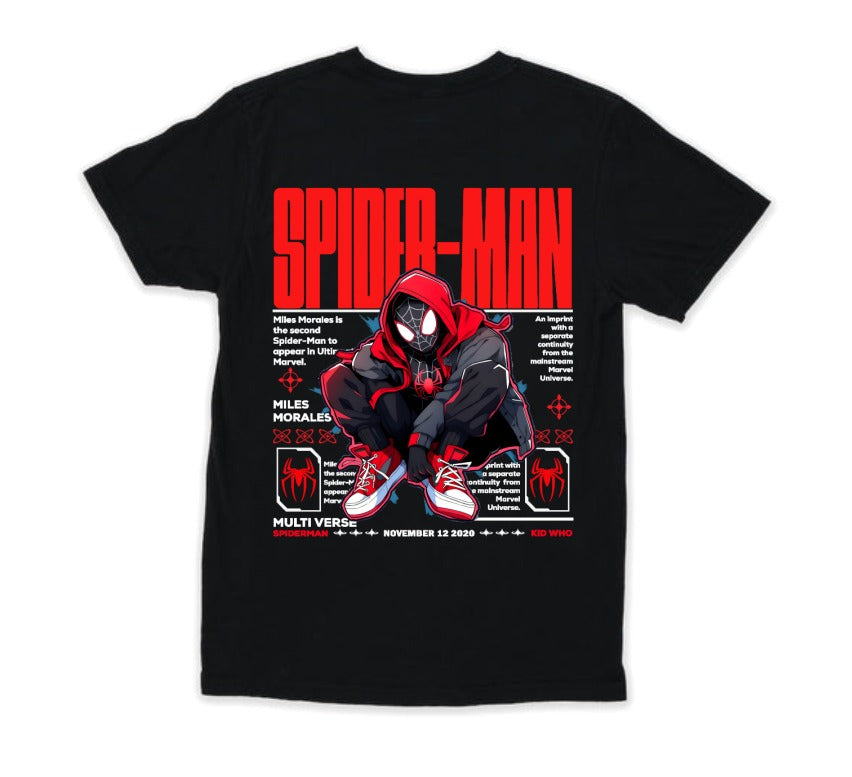 Playera | negro  | Hombre araña | spiderman | Urbano