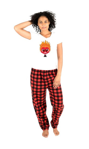 Pijama de intensamente | Rojo | cuadros | Manga Corta|Furia