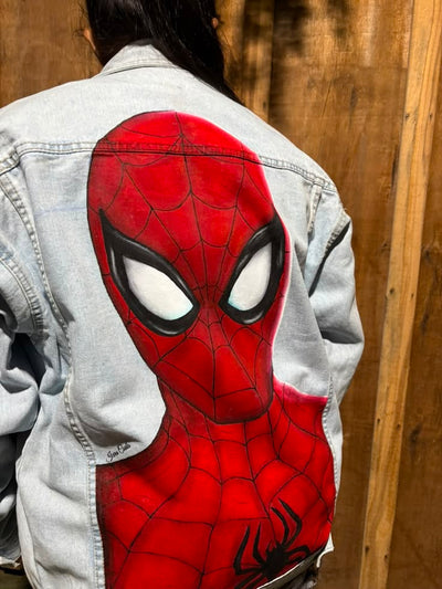 Chaqueta de lona  | celeste | Hombre araña | Spiderman | silueta spider man