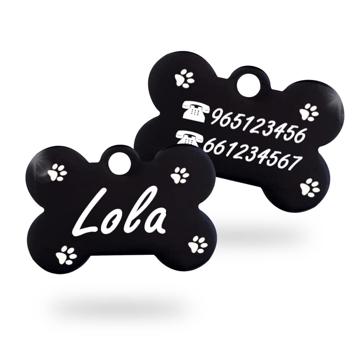 Llavero de Metal | Forma de hueso | Personalizable ambos lados 1 LOLA