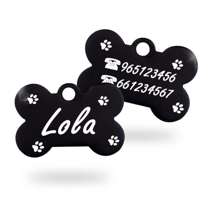 Llavero de Metal | Forma de hueso | Personalizable ambos lados 1 LOLA
