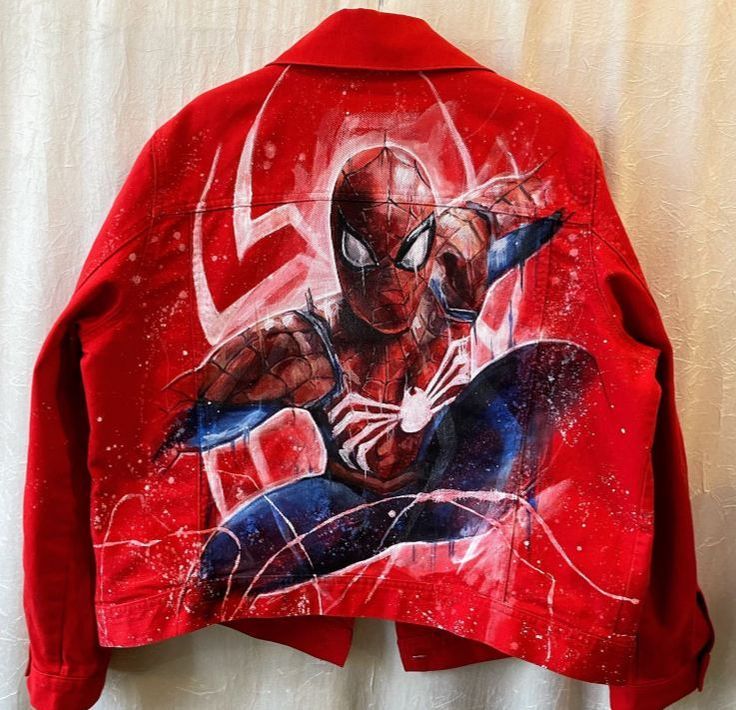Chaqueta de lona  | Roja | Hombre araña | Spiderman | diseño | unico