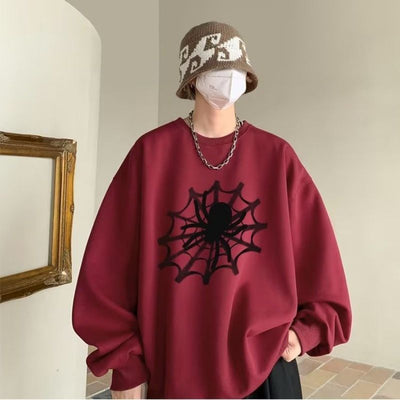 Sudadera | Cuello redondo   | Corinto | hombre araña| Spider man | logo araña medio