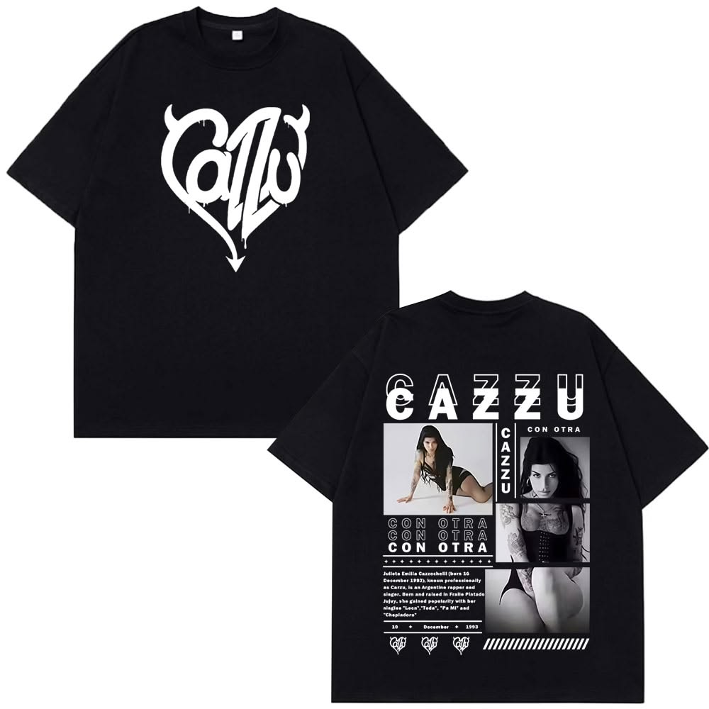 Playera | Negro | Cazzu | la estética del trap latino | Con otra
