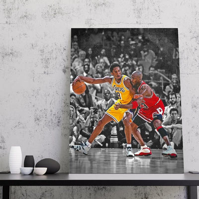 Cuadro Metálico Personalizable | Kobe Bryant  y Michael Jordan | Posterizado