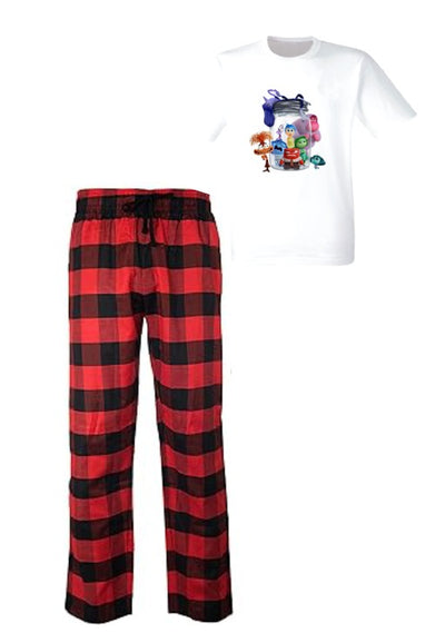 Pijama de intensamente | Rojo | cuadros |Personajes
