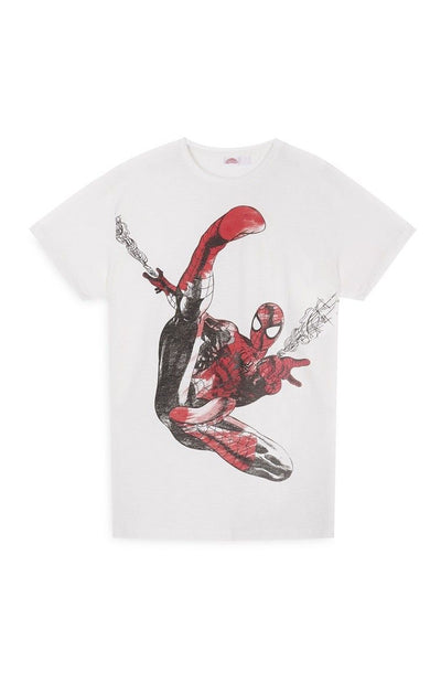 Playera | blanca | Hombre araña | spiderman | Dibujo