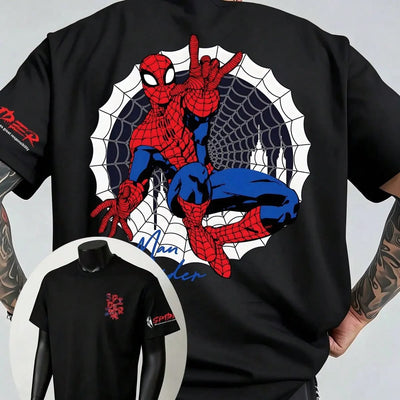 Playera | Negro | Hombre araña | spiderman | fondo blanco