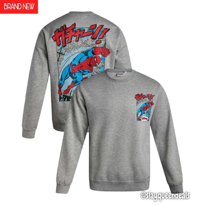 Sudadera | Cuello redondo  | gris  | hombre araña| Spider man | imagen comic