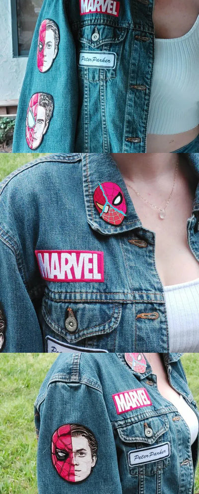 Chaqueta de lona  | celeste | Hombre araña | Spiderman | logo | girl marvel